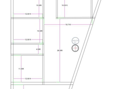 21x55 ft 4btks irregular plot