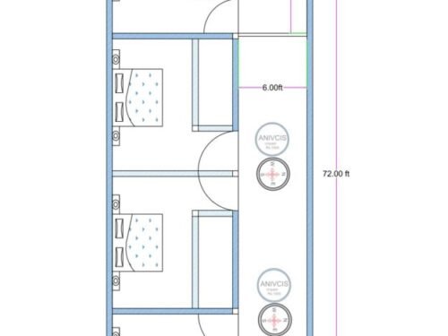 21x72 ft hotel 4Room Toilet