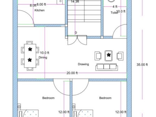 22x35 ft 2BHK