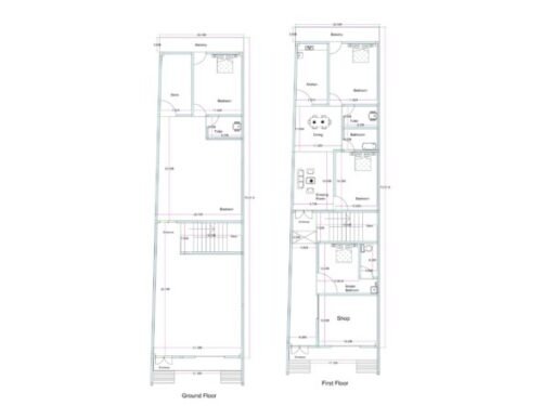 22x73 ft 2BHK 1 Shop Ground Floor +First Floor