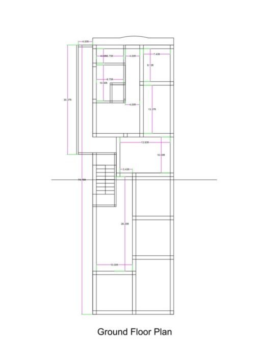 22x75 ft 2BHK 2Flat layout
