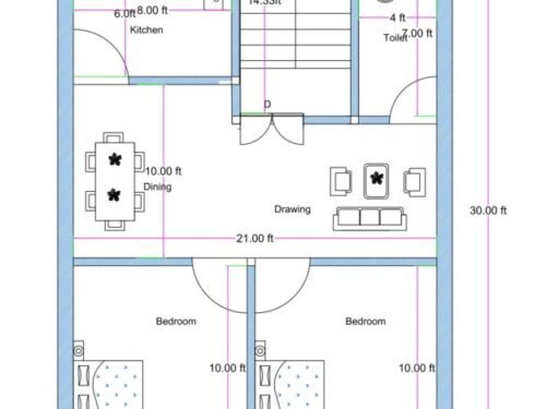 23x30 ft 2BHK