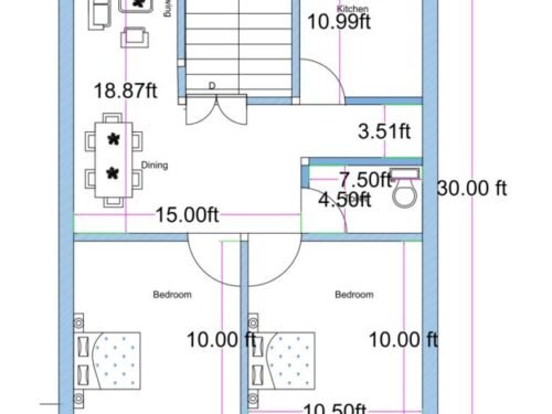 23x30 ft 2BHK 2