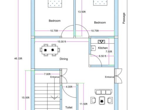 24x40 ft 2BHK 2