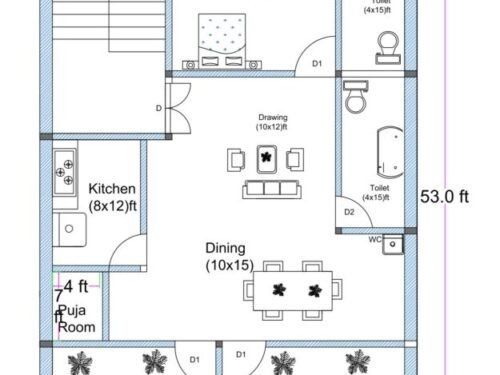 24x53 ft 3BHK