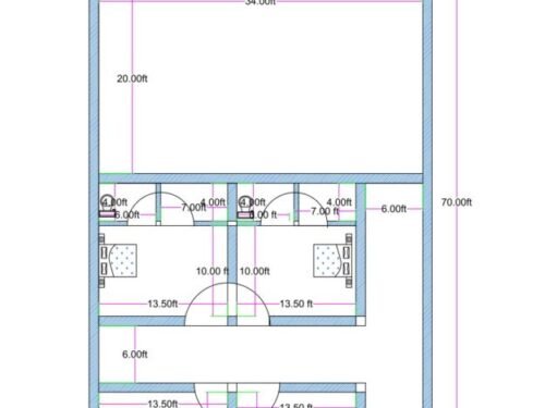 24x70 ft marraige hall 3Shops 1Hall $bedroom attached Toilet