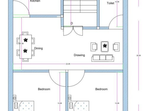 25x35 ft 2BHK 3