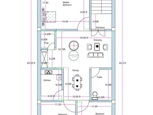 25x45 ft 3BHK