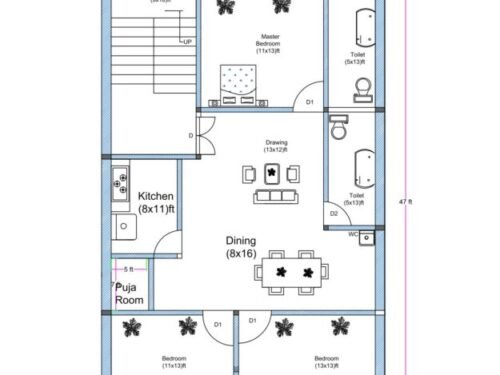 26x47 ft 3BHK Luxury