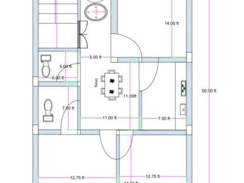 26x50 ft 3BHK