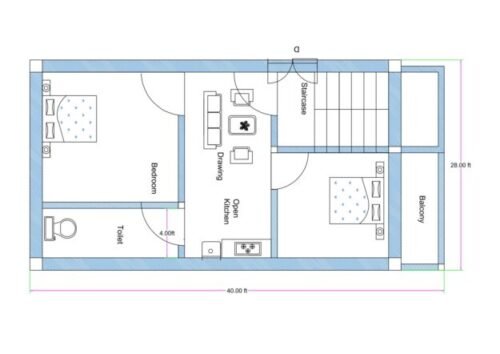 28x40 ft 2BHK 2