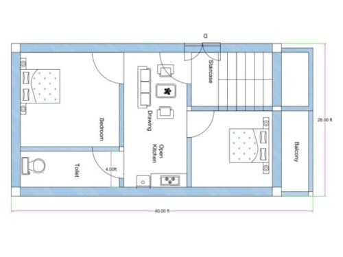 28x40 ft 2BHK 2
