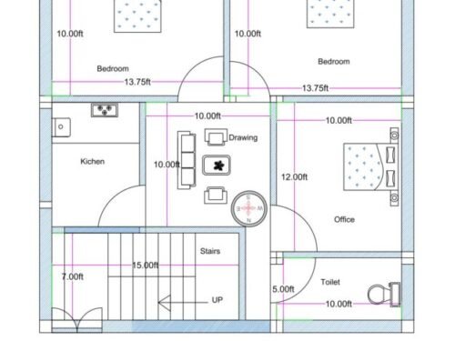 30x30 ft 3BHK