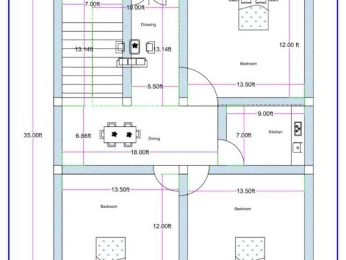 30x35 ft 3BHK