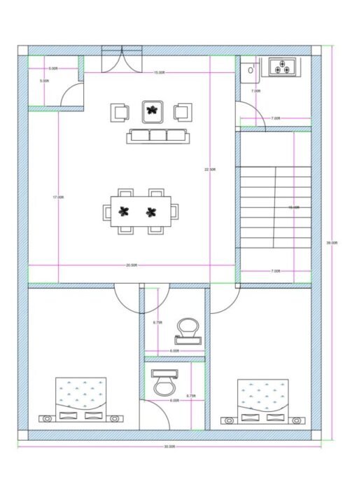 30x39 ft 2BHK