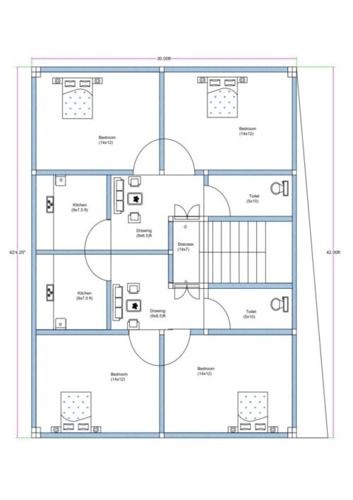 30x42 ft 3BHK