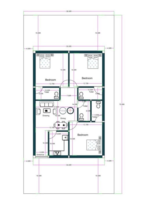 30x45 ft 3BHK Luxury Advanced