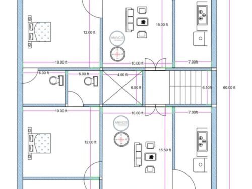 30x60 ft 3BHK 2Flats Luxury