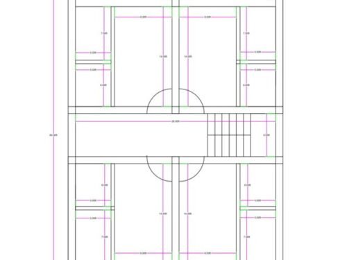 30x60 ft 3BHK 2Flats Layout