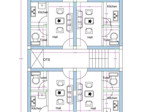 30x60 ft 1BHK 4Flats