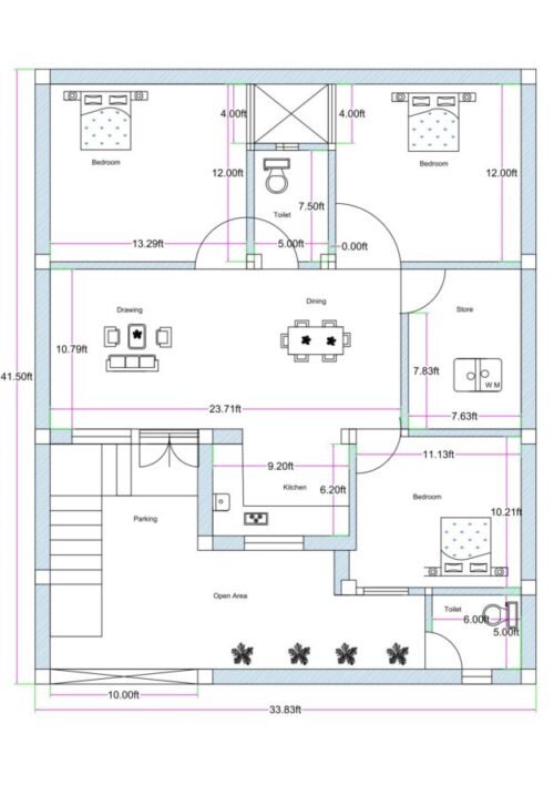 31.83x41.50 ft 3BHK Luxury