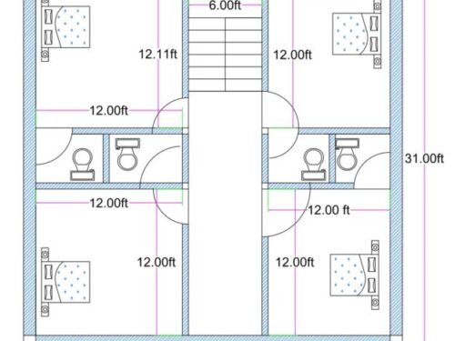 31x31 4Bedroom toilets Hotel/Lodge/Hostel