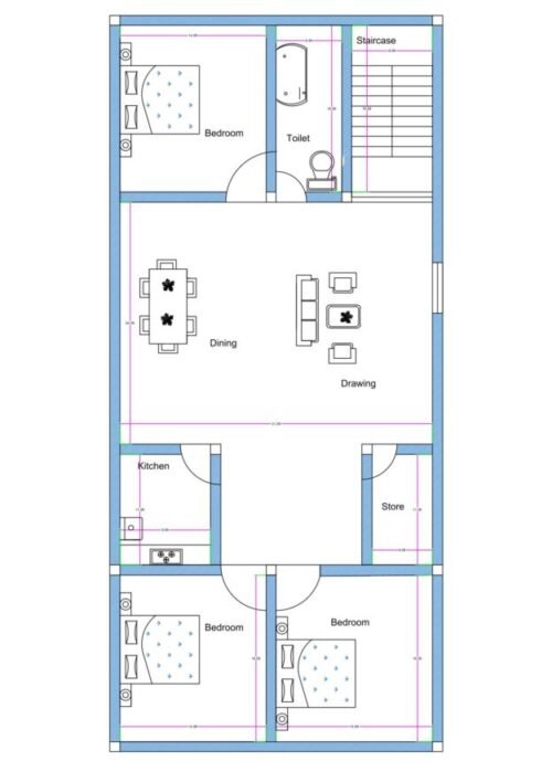 33x73 ft 3BHK