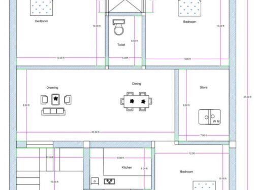 34x30 ft 3BHK