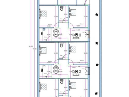 35.50x88 ft 3BHK 2Flats +2Shops Luxury