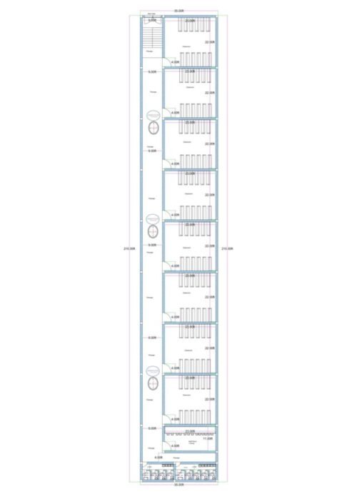 35x210 ft School Building