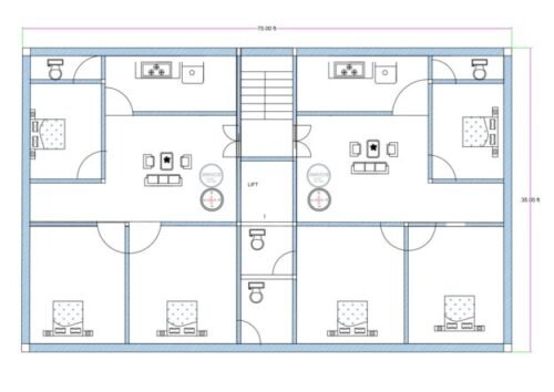 35x75 ft 3BHK 2Flats