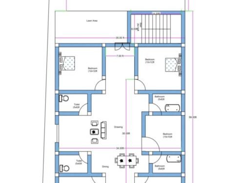 37x77 ft 5BHK