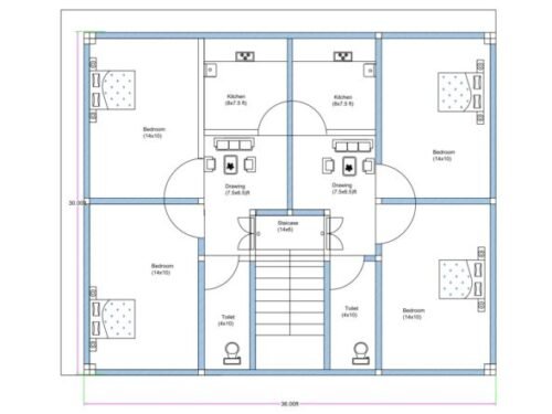 38x32 36x30 ft 2BHK 2Flats