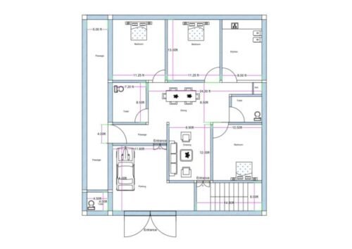 39.50x43 3BHK with Parking Luxury