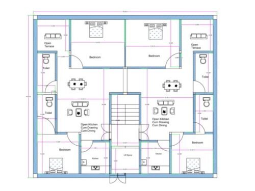40x40 ft 2BHK 2Flats