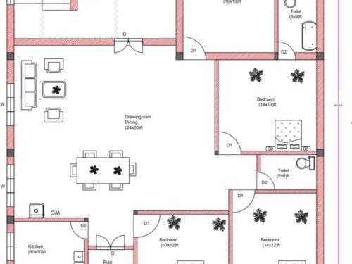 45x50 ft 4BHK