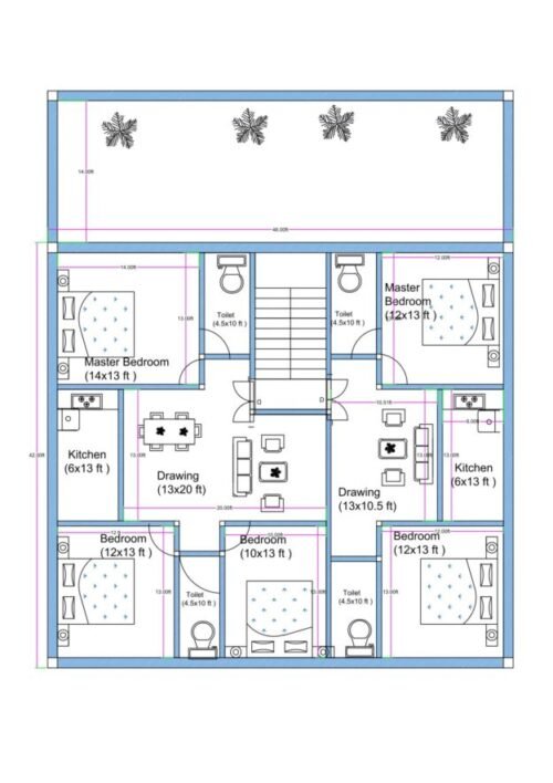 42x46 2BHK & 3BHK 2Flats