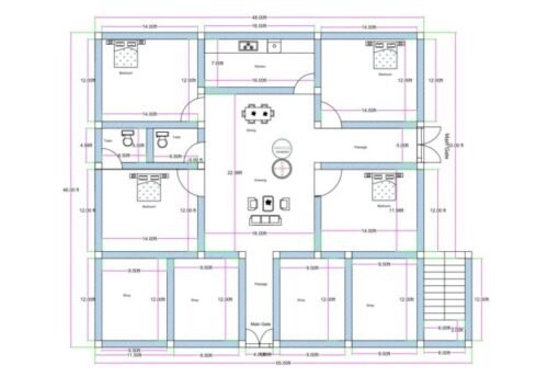 48x46 ft 4BHK