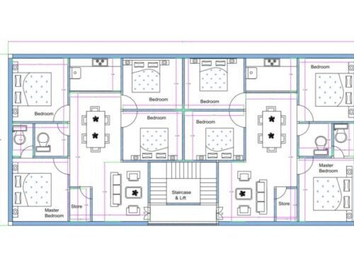 82x42 ft 4BHK 2 Flats Apartment