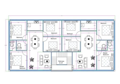 82x42 ft 4BHK 2 Flats Apartment Final