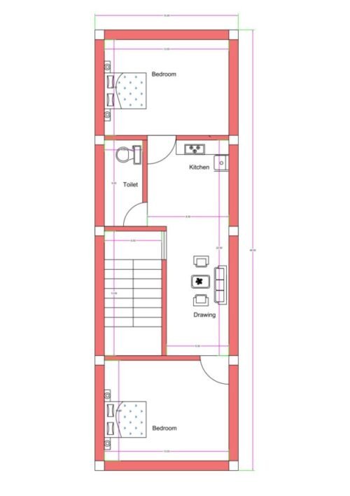 15x46 ft 2BHK
