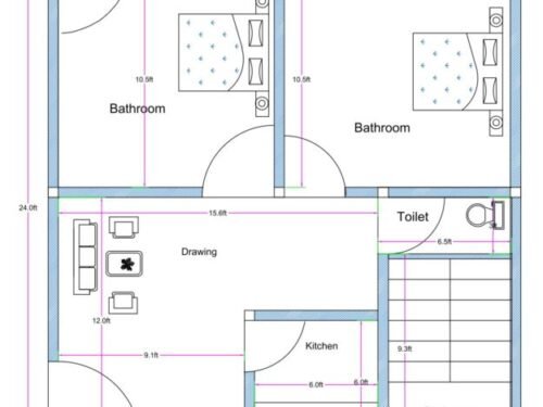23x24 ft 2BHK