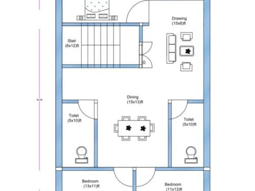 24x50 ft 3BHK Luxury