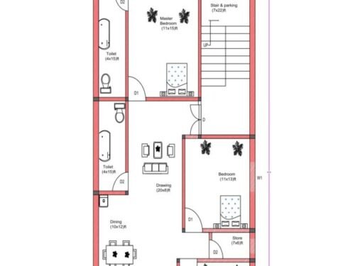 25x68 ft 3BHK