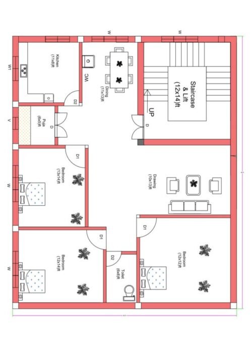 30x40 ft 3BHK