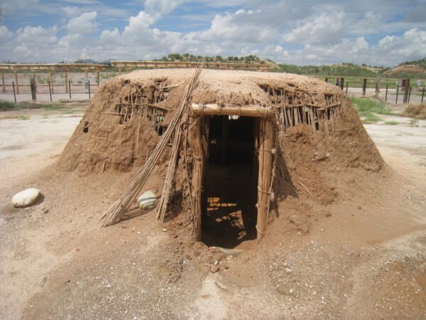 ancient pit houses built by early humans 