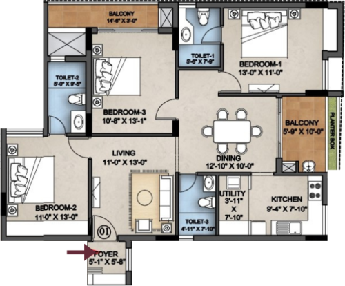 Example - 25x40 Feet G+3 2BHK 2D Floorplan+3D Elevation @username post number 23